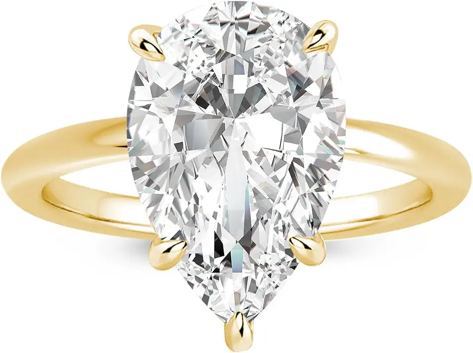 Pear-Cut Moissanite Engagement Ring