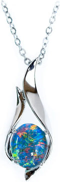 Gold-Plated Sterling Silver Opal Necklace