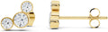14K Gold-Plated Sterling Silver Round Lab-Grown Diamond Stud Jewelry Set