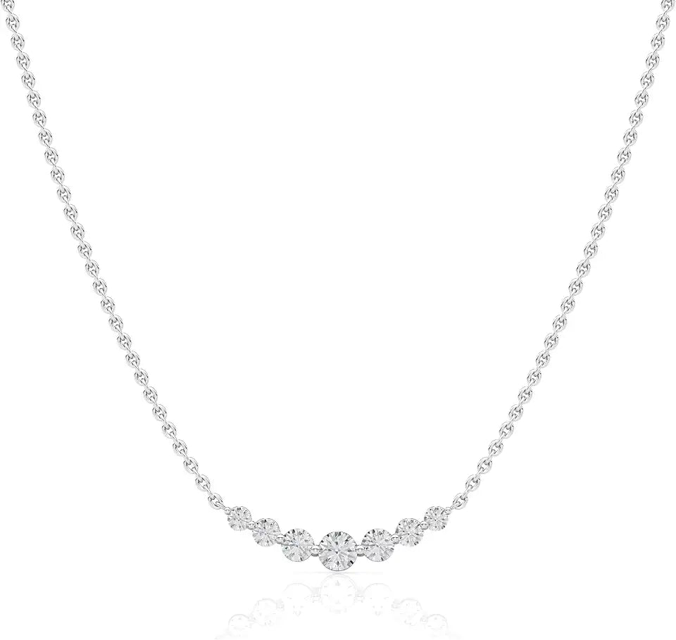 Sterling Silver Lab-Grown Diamond Necklace