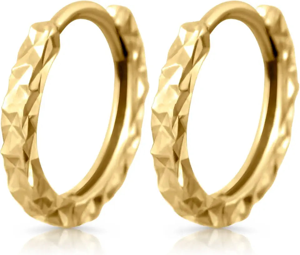 Gold-Tone Hoop Huggie Earrings