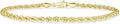 Gold-Tone Rope Bracelet, 3mm