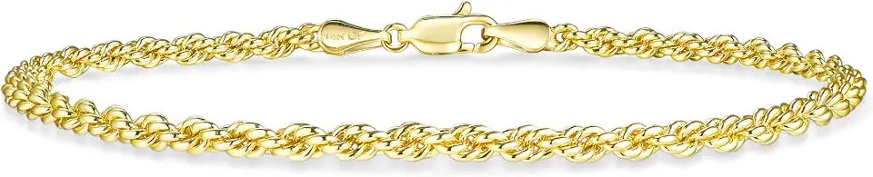 Gold-Tone Rope Bracelet, 3mm