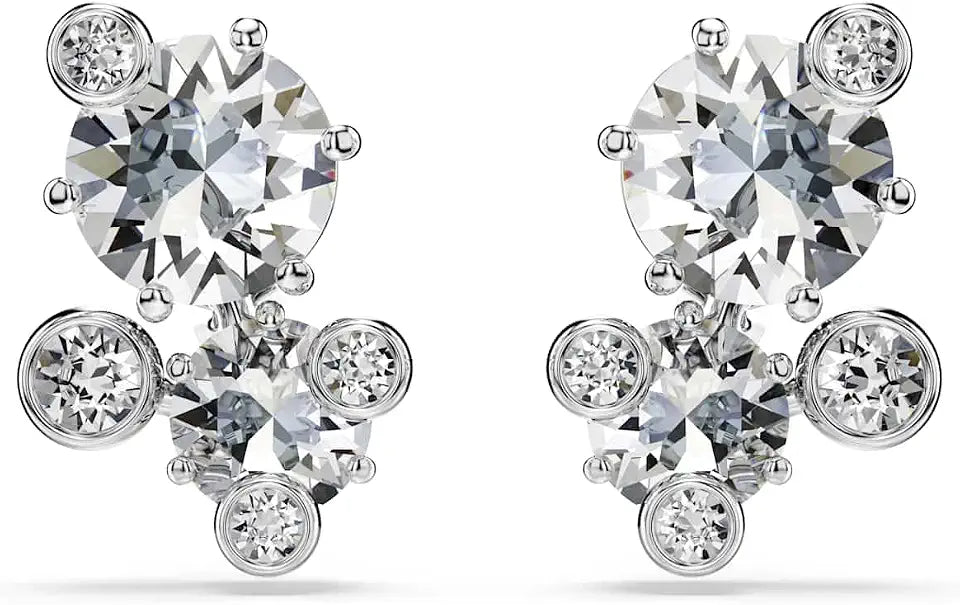 Rhodium-Plated Round Stud Earrings