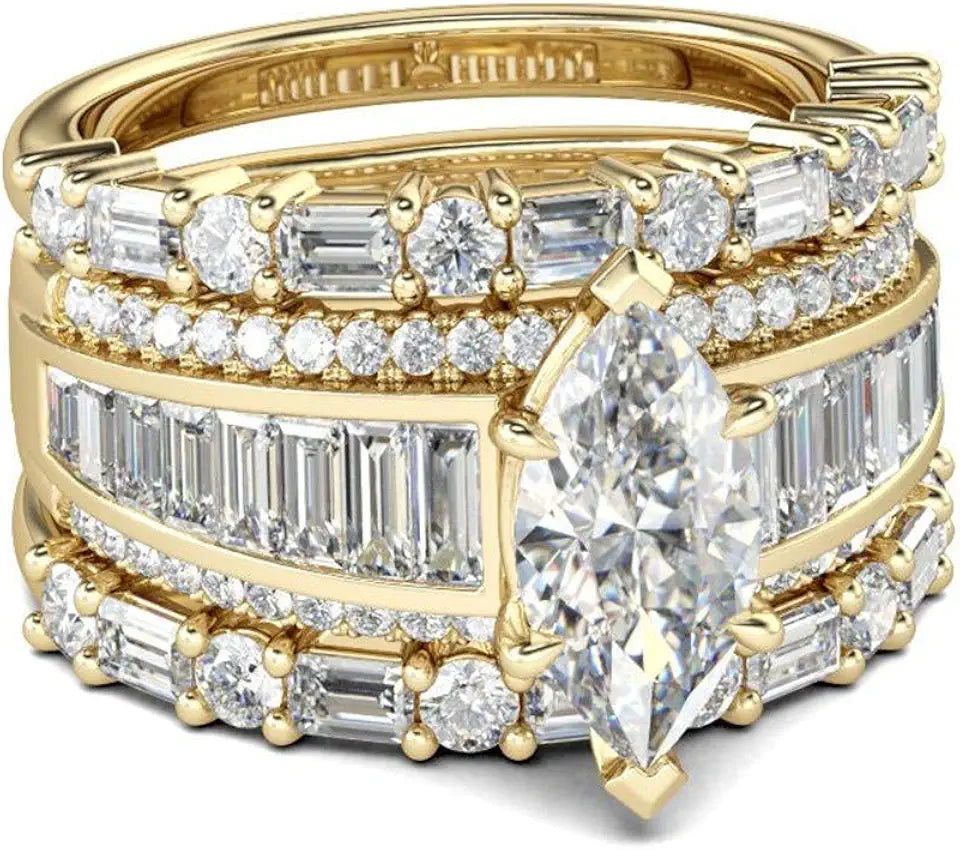 14K Gold-Plated Sterling Silver Cubic Zirconia Jewelry Set