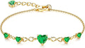 Gold-Tone Birthstone Heart Infinity Bracelet