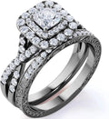 18K Gold-Plated Moissanite Halo Engagement Ring