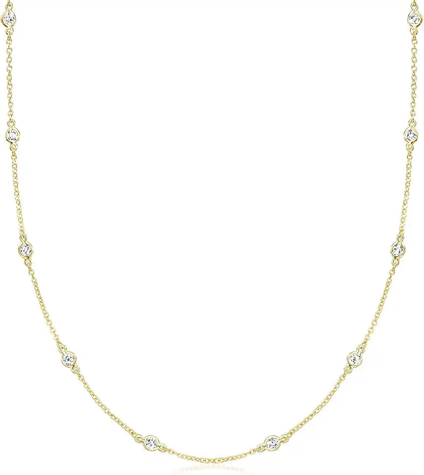 Gold-Tone Cubic Zirconia Necklace