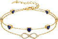 Gold-Tone Birthstone Heart Infinity Bracelet