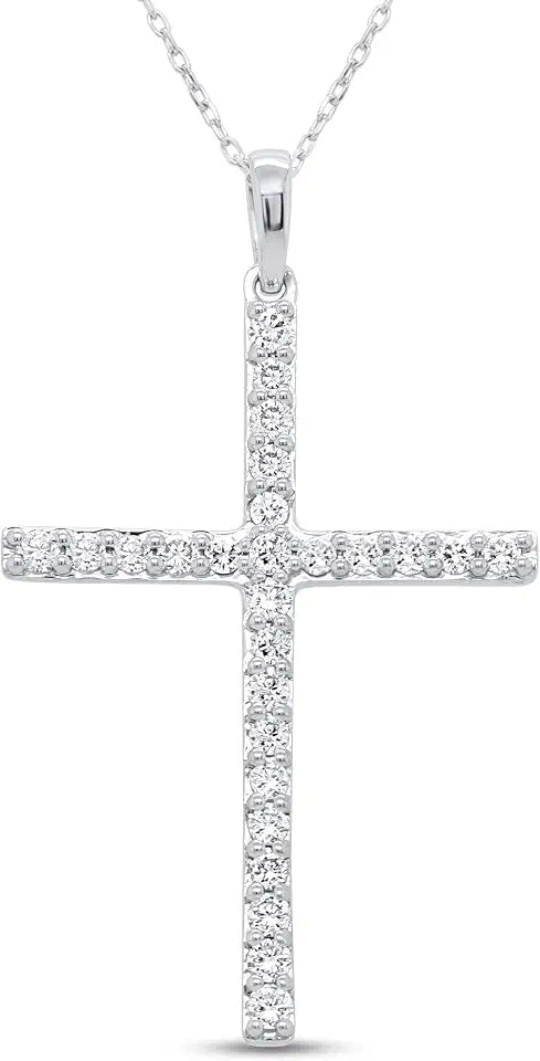 Lab-Grown Diamond Cross Necklace