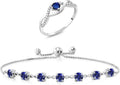 Sterling Silver Birthstone Tennis Infinity Jewelry Set
