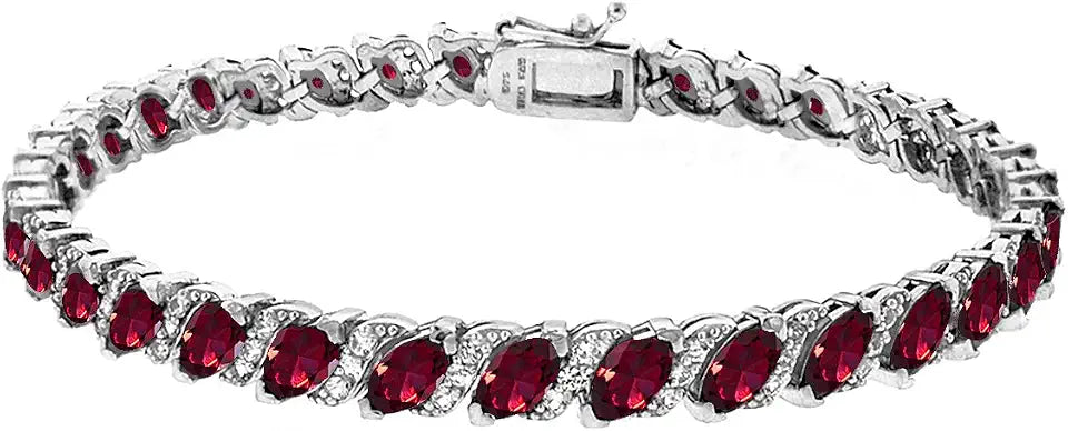 Gold-Tone Sterling Silver Birthstone Tennis Bracelet