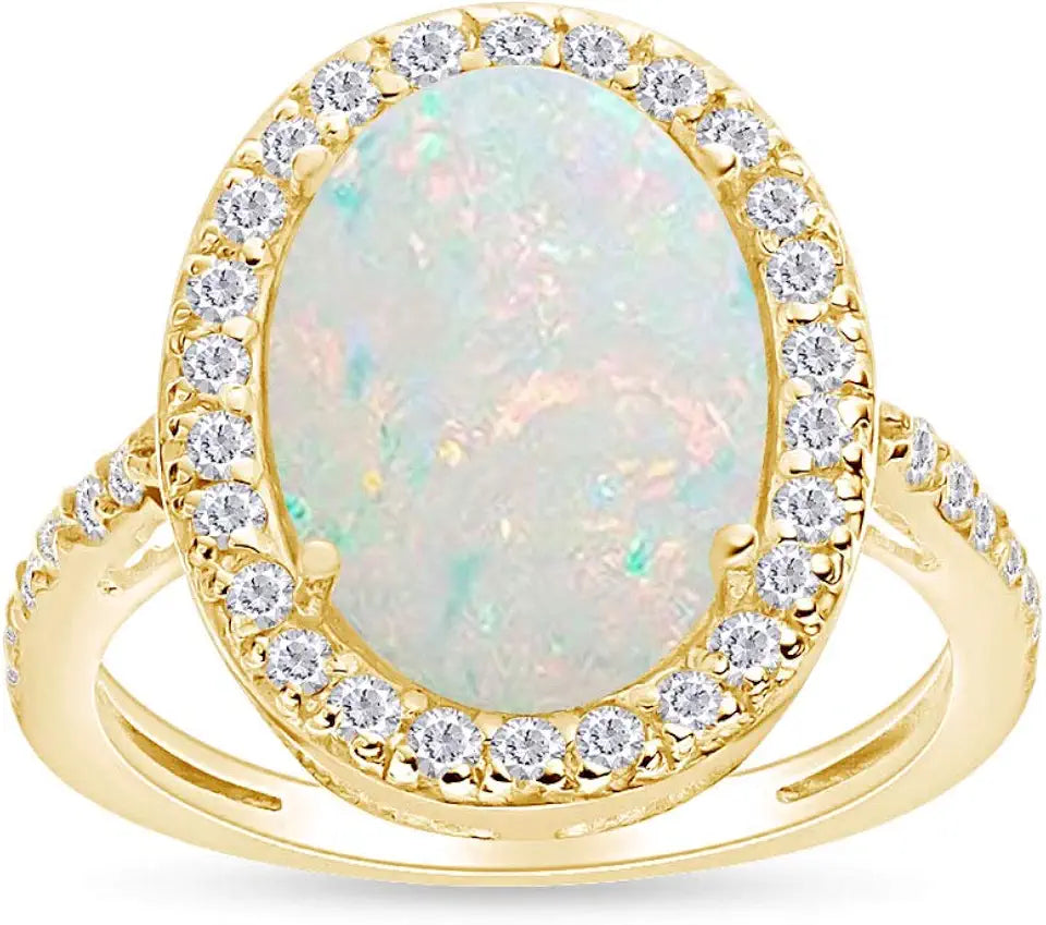 Oval Cubic Zirconia Halo Solitaire Engagement Ring