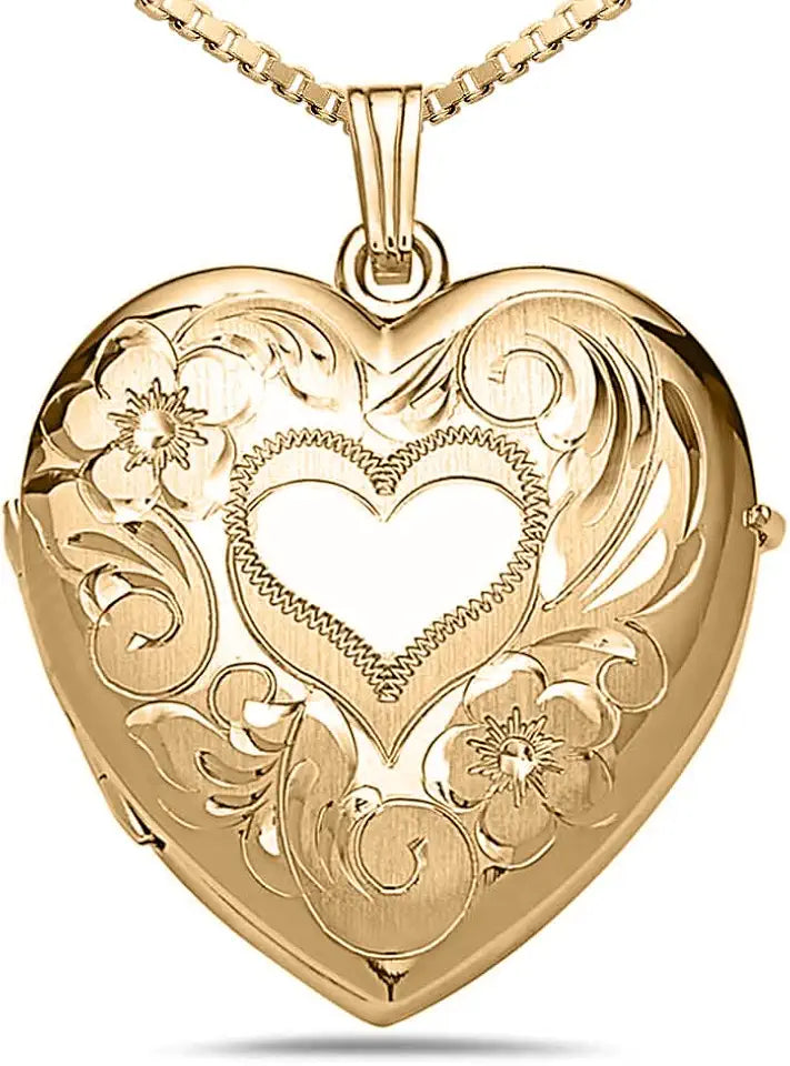 Gold-Tone Locket Heart Necklace