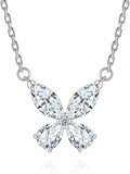 Sterling Silver Moissanite Butterfly Necklace