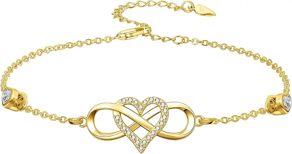 Gold-Tone Heart Infinity Bracelet
