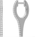 Cubic Zirconia Hoop Drop Earrings