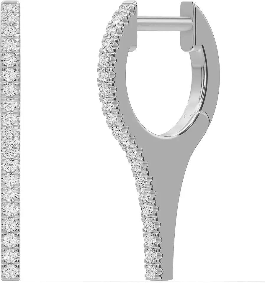 Cubic Zirconia Hoop Drop Earrings
