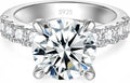 Sterling Silver Round Moissanite Engagement Ring