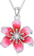 Sterling Silver Lab-Grown Diamond Floral Necklace