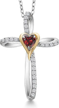 Birthstone Cross Necklace
