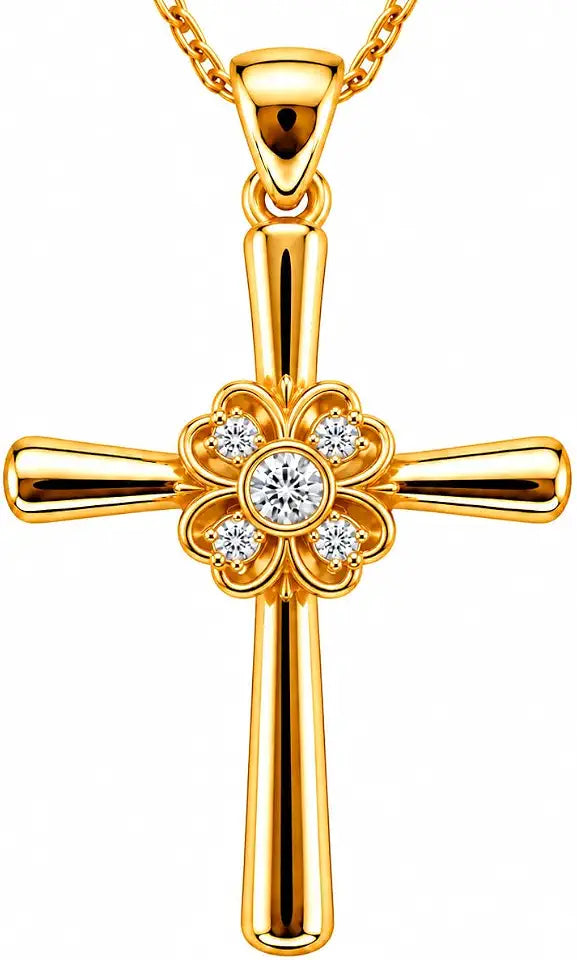 Moissanite Cross Necklace