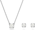 Rhodium-Plated Crystal Jewelry Set