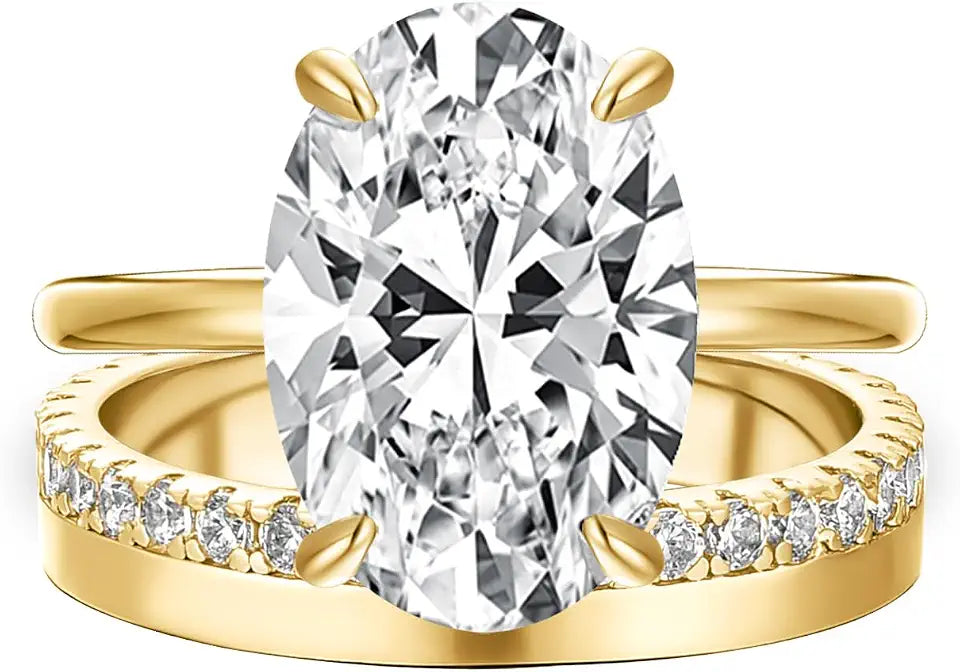 14K Gold-Plated Sterling Silver Oval Ring