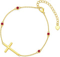 Gold-Tone Birthstone Cross Bracelet