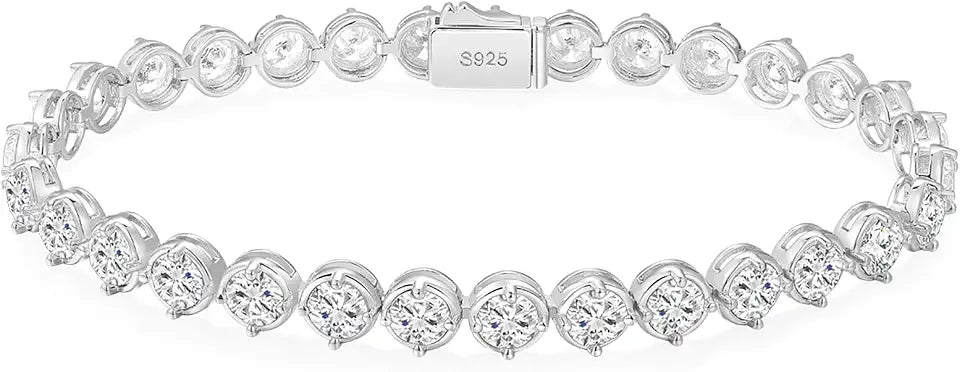 14K Gold-Plated Sterling Silver Round Moissanite Tennis Jewelry Set