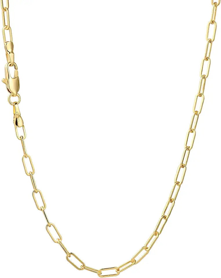 Gold-Tone Paperclip Necklace, 2.5mm