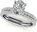 Gold-Tone Oval Moissanite Solitaire Engagement Ring