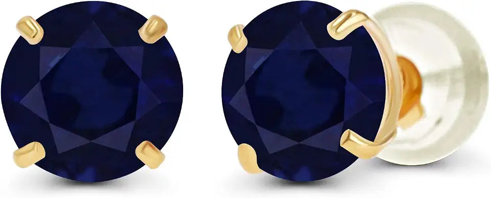 Gold-Tone Round Birthstone Stud Earrings, 4mm