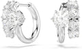 Rhodium-Plated Round Hoop Earrings