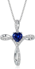 Gold-Tone Birthstone Cross Necklace
