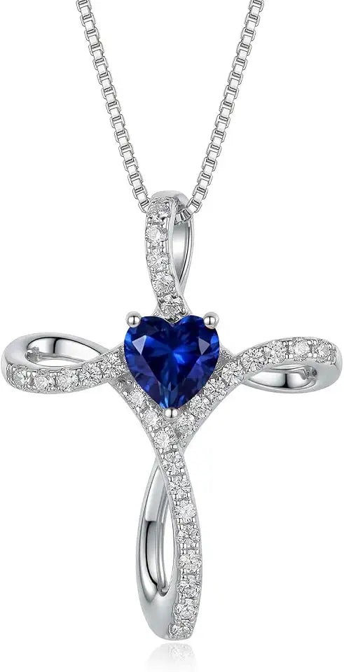 Gold-Tone Birthstone Cross Necklace