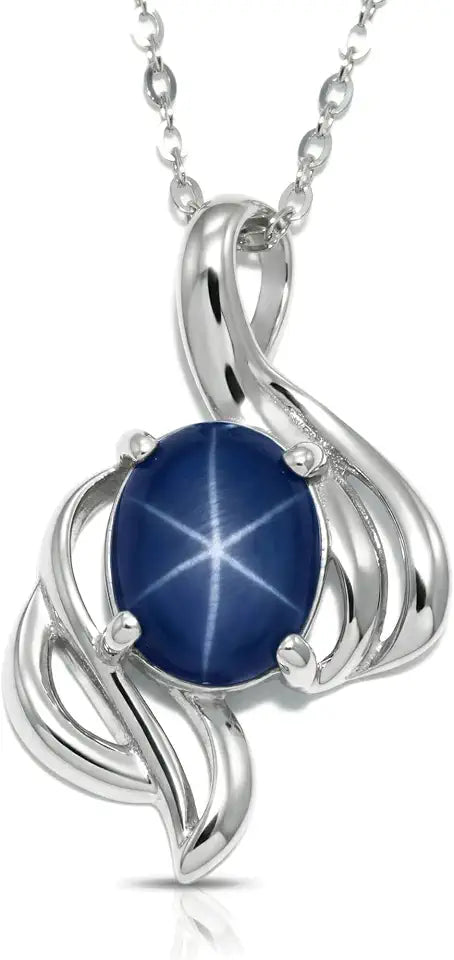 Sterling Silver Sapphire Star Necklace