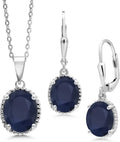 Sterling Silver Oval Birthstone Jewelry Set