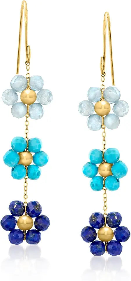 Gold-Tone Drop Floral Earrings