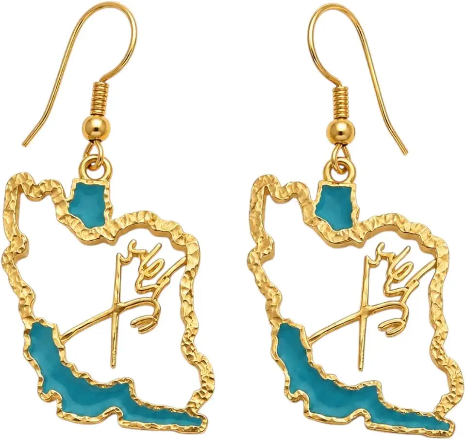 Gold-Tone Sterling Silver Turquoise Earrings