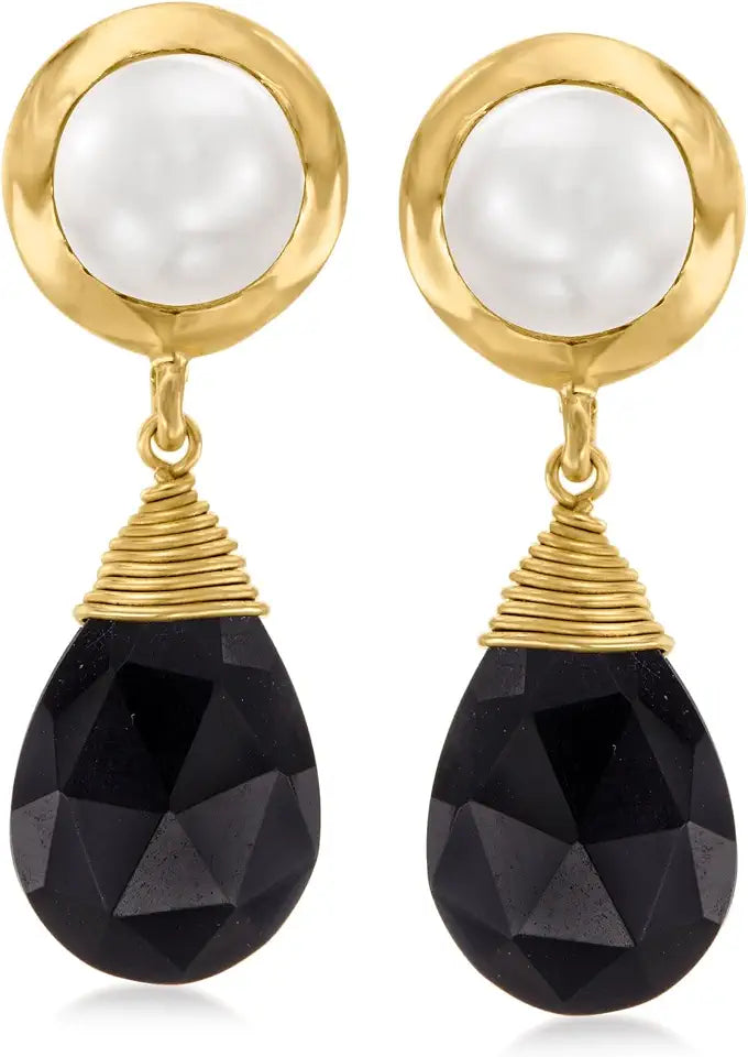 Gold-Tone Pearl Drop Earrings, 8mm
