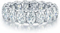Sterling Silver Oval Moissanite Halo Wedding Band
