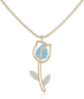 Gold-Tone Moissanite Necklace with Birthstone