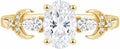 Moissanite Star Moon Engagement Ring