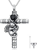 Sterling Silver Cross Memorial Necklace, 2 Inch