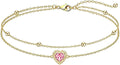 Gold-Tone Birthstone Heart Bracelet