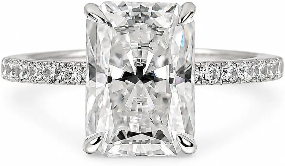 Sterling Silver Moissanite Engagement Ring