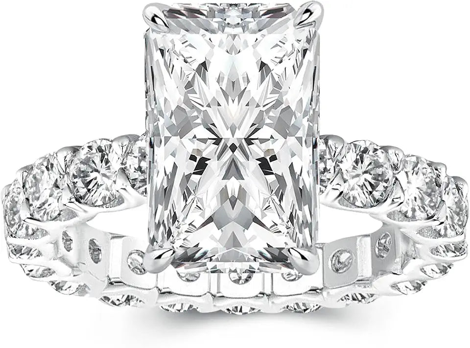 Sterling Silver Moissanite Engagement Ring