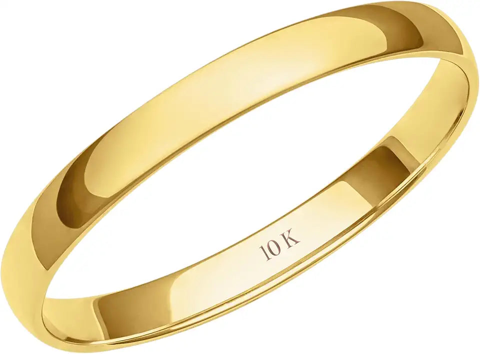 Gold-Tone Wedding Band, 2MM
