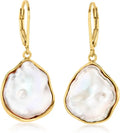 Gold-Tone Pearl Drop Earrings, 17mm
